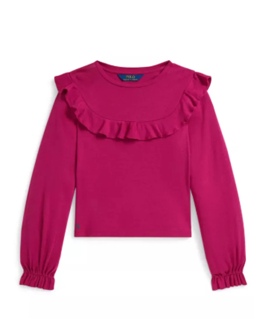 Ralph Lauren Childrenswear Girls Ruffled Cotton-Modal Top Size 4